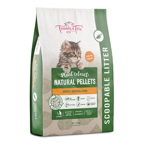 Trouble & Trix Odour Neutralising Natural Pellets Cat Litter 10L / 4.8kg