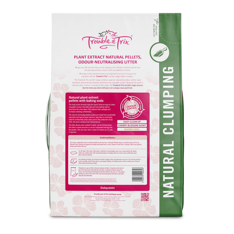 Trouble & Trix Cherry Blossom Scent Natural Pellets Cat Litter 10L / 4.3kg