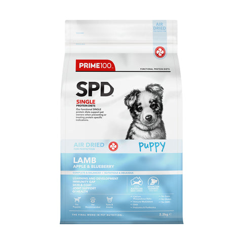Prime100 SPD Air Dried Lamb, Apple & Blueberry Puppy Dry Dog Food