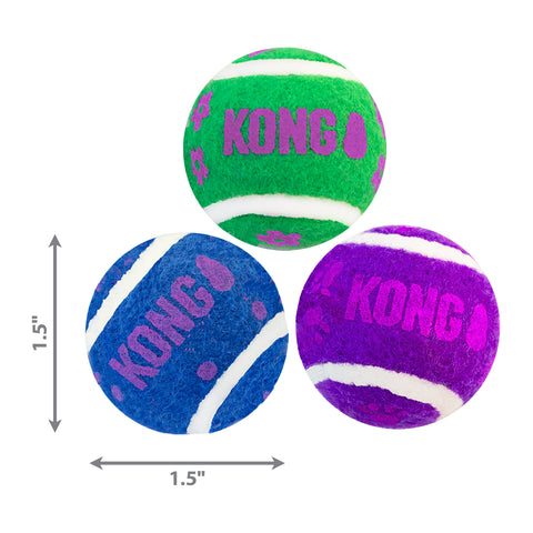 KONG Active Tennis Balls with Bells Cat Toy 3pk