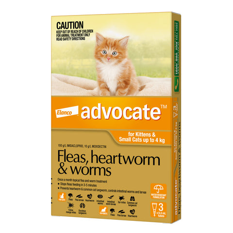 Advocate Flea, Heartworm & Worms for Kittens & Small Cats 0-4kg