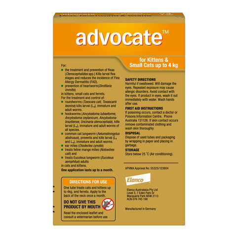 Advocate Flea, Heartworm & Worms for Kittens & Small Cats 0-4kg