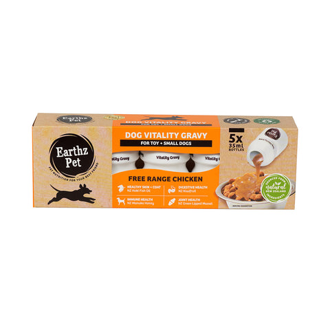 Earthz Pet Free Range Chicken Vitality Gravy for Toy & Small Dogs 5x35ml