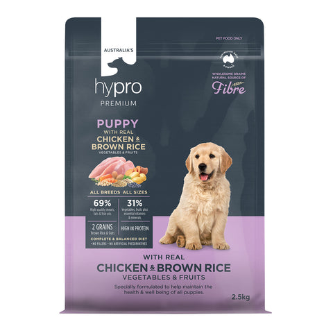 Hypro Premium Wholesome Grains Chicken & Brown Rice Puppy Dry Dog Food 2.5kg