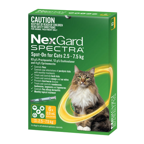 NexGard Spectra Cat 2.5-7.5kg Yellow