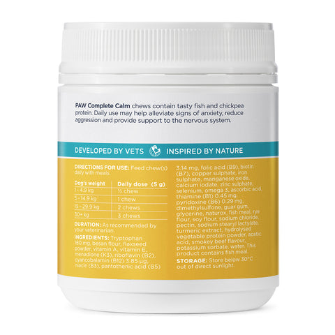 PAW Complete Calm Multivitamin Chews for Medium & Large Dogs 300g 60pk