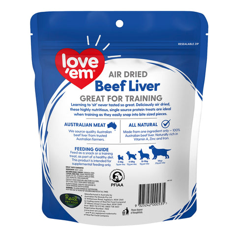 Love'em Beef Liver Dog Treats 200g