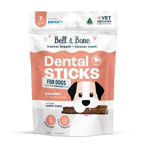 Bell & Bone Salmon, Mint & Charcoal Dental Dog Treats 7pc