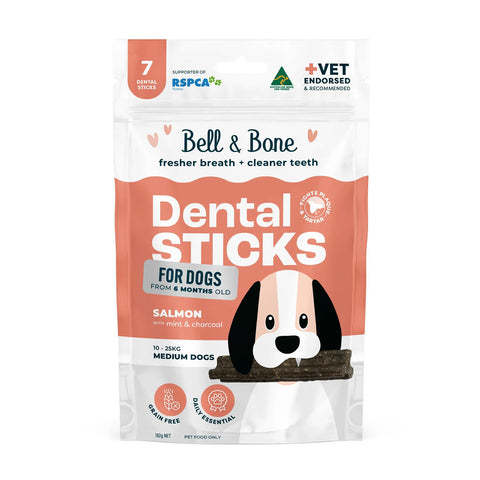 Bell & Bone Salmon, Mint & Charcoal Dental Dog Treats 7pc