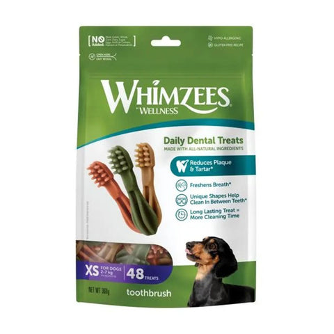 WHIMZEES Toothbrush Dental Dog Treats X-Small 48pk
