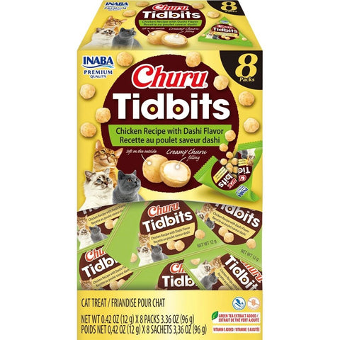 Inaba Churu Tidbits Chicken & Dashi Flavour Cat Treats 12g x 8