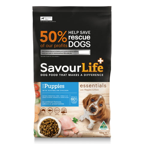 SavourLife Essentials Chicken with Veggies & Rice Puppy Dry Dog Food 3kg