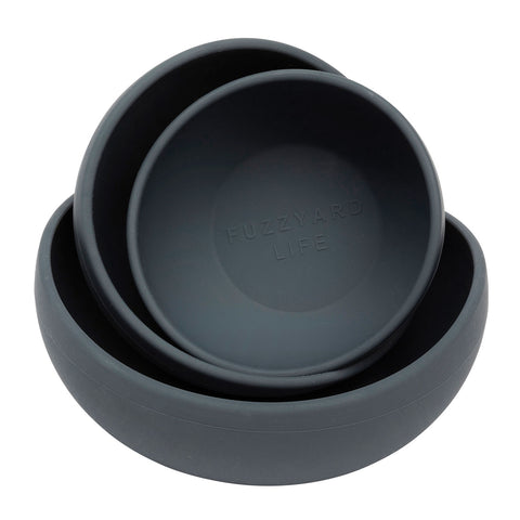 FuzzYard Life Slate Grey Silicone Bowl