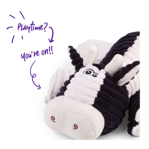 Kazoo Furries Funky Cow Plush Dog Toy Medium