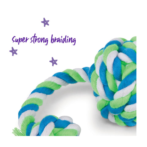Kazoo Twisted Rope Sling Knot Ball Dog Toy