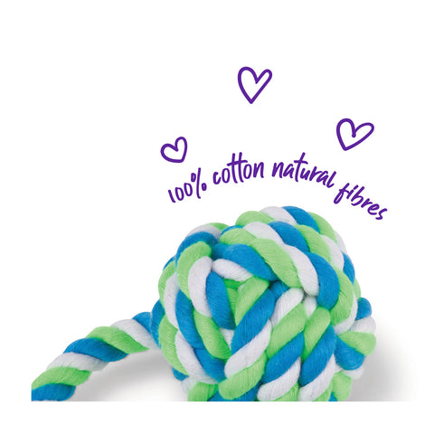 Kazoo Twisted Rope Sling Knot Ball Dog Toy