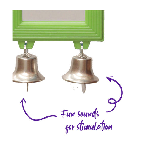 Kazoo Rectangular Mirror with Bell Bird Toy