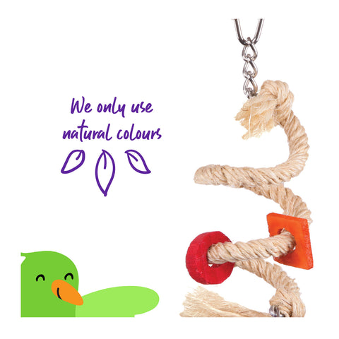 Kazoo Sisal Rope & Bell Bird Toy