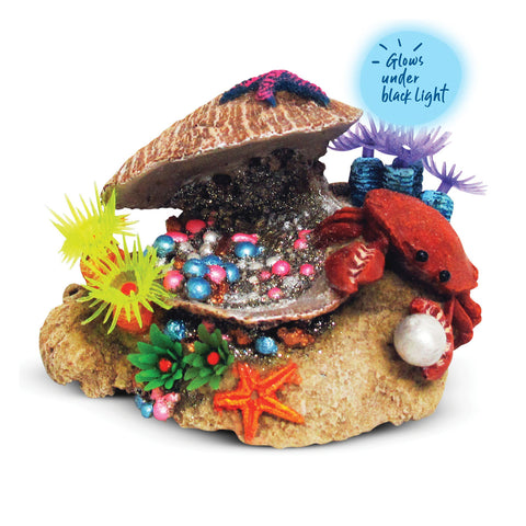 Kazoo Clam with Soft Coral & Crab Fish Tank Ornament