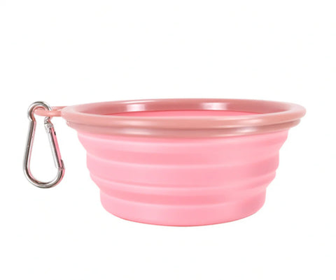 Ibiyaya Quick Bite Collapsible Pet Travel Bowl Pink