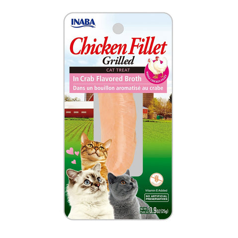 Inaba Grilled Chicken Fillet in Crab Broth Cat Treats 25g x 6
