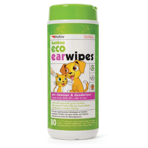 Petkin Bamboo Eco Ear Wipes 80pk