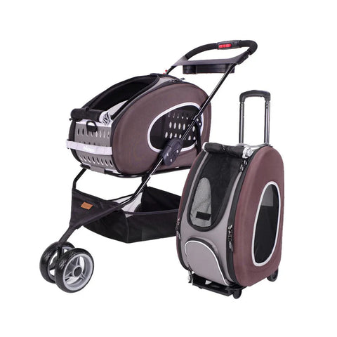 Ibiyaya Eva 5-in-1 Combo Pet Carrier / Stroller Chocolate