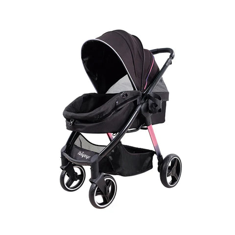 Ibiyaya Retro Luxe Folding Pet Stroller Jet Black