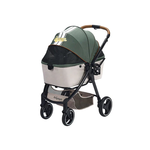 Ibiyaya Retro Luxe Folding Pet Stroller Sage Green