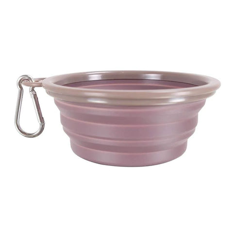 Ibiyaya Quick Bite Collapsible Pet Travel Bowl Brown