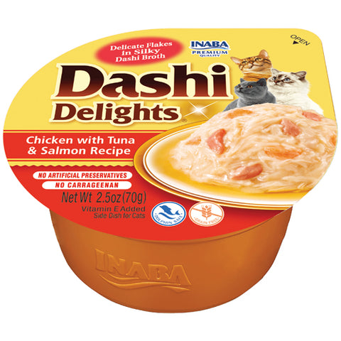 Inaba Churu Dashi Delights Chicken, Tuna & Salmon Cat Treats 70g x 6