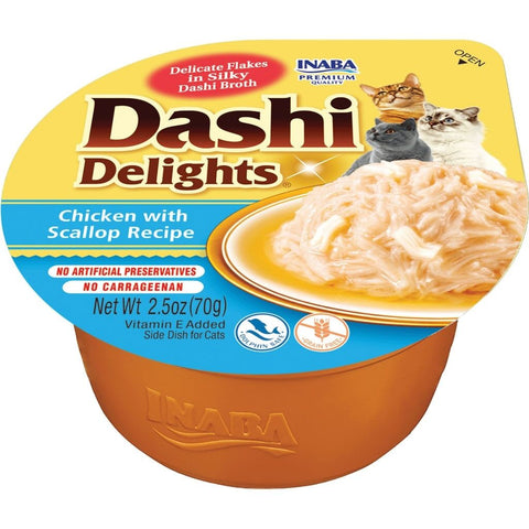 Inaba Churu Dashi Delights Chicken & Scallop Cat Treats 70g x 6