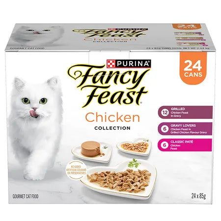 Fancy Feast Classic Pate Chicken Collection Variety Adult Wet Cat Food 24x85g