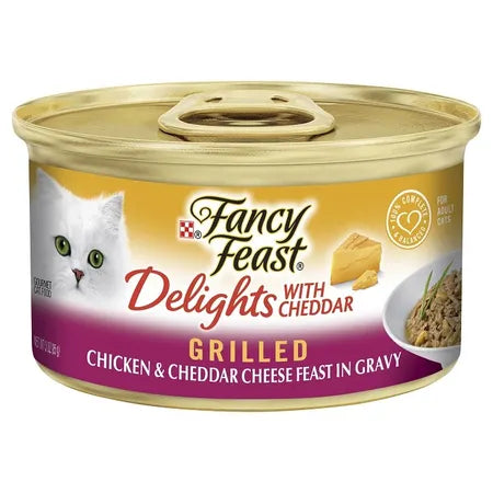 Fancy Feast Delights with Cheddar Grilled Chicken & Cheddar Cheese Feast in Gravy Adult Wet Cat Food
