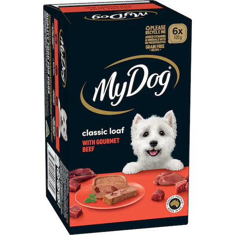 MY DOG Classic Loaf with Gourmet Beef Adult Wet Dog Food 6x100g