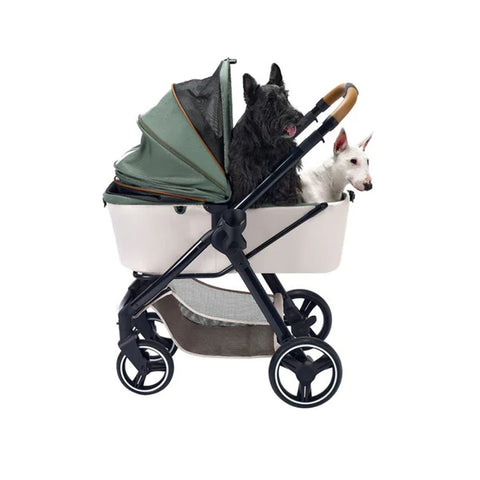 Ibiyaya Retro Luxe Folding Pet Stroller Sage Green