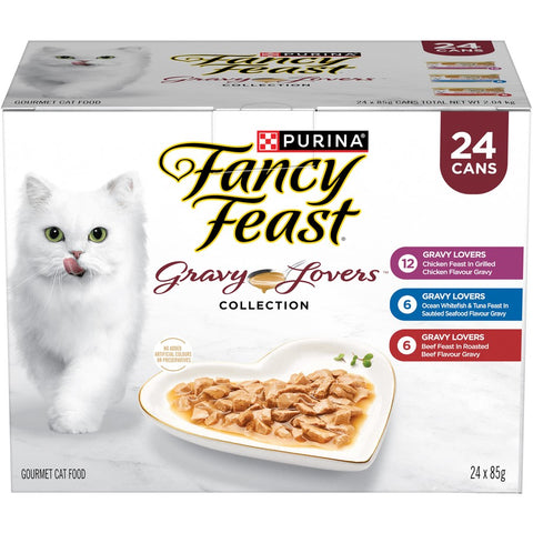 Fancy Feast Gravy Lovers Collection Variety Adult Wet Cat Food 24x85g