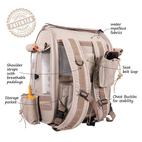Ibiyaya Trackpack Bird Backpack Carrier Brown Small