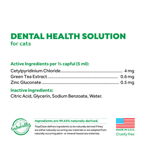 Tropiclean Fresh Breath Dental Health Solution Original for Cats 473ml