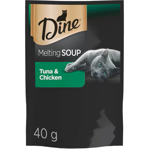 Dine Tuna and Chicken Melting Soup Wet Cat Food 12x 40g