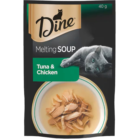 Dine Tuna and Chicken Melting Soup Wet Cat Food 12x 40g