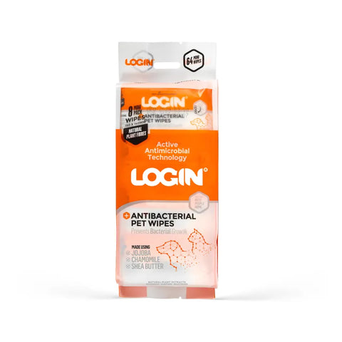 Login Antibacterial Pet Wipes Mini 8pk (64pcs)