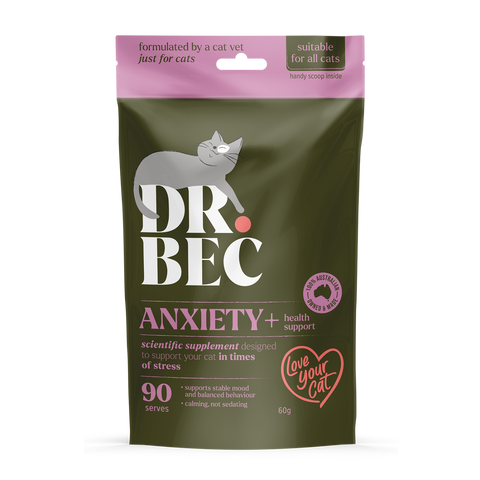 Dr Bec Anxiety + Health Support Veterinary Formulated Cat Supplement 60g