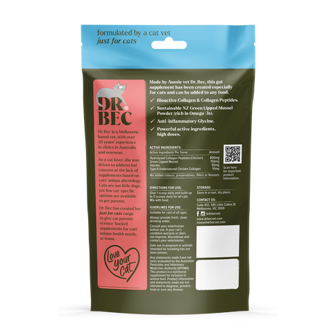 Dr Bec Joint + Health Support Veterinary Formulated Cat Supplement 65g