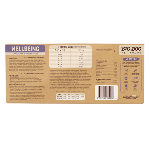 Big Dog Wellbeing Raw Dog Food 3kg