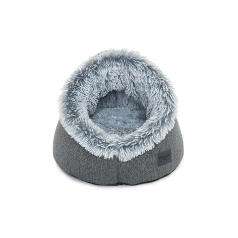 Superior Pet Goods Calming Pet Dome Dove Grey Faux Fur
