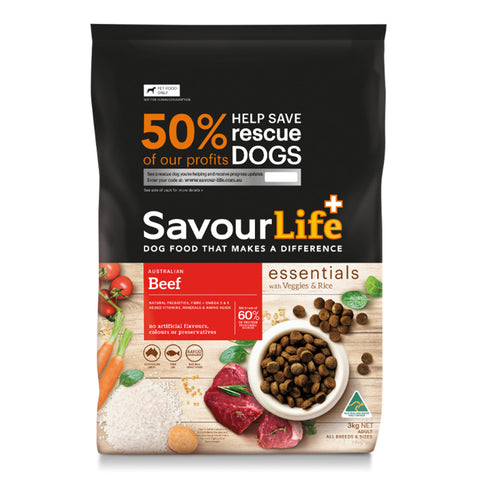 SavourLife Essentials Beef with Veggies & Rice Adult Dry Dog Food 15kg