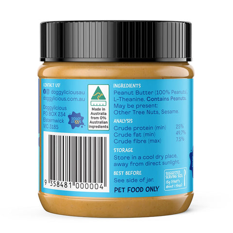 Doggylicious Doggy Butters Calming Peanut Butter Dog Treat 250g