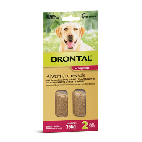 Drontal All Wormer Chewables for Large Dogs 2 Pack