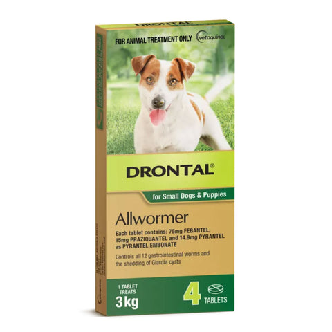 Drontal All Wormer Tablets for Small Dogs & Puppies 4 Pack